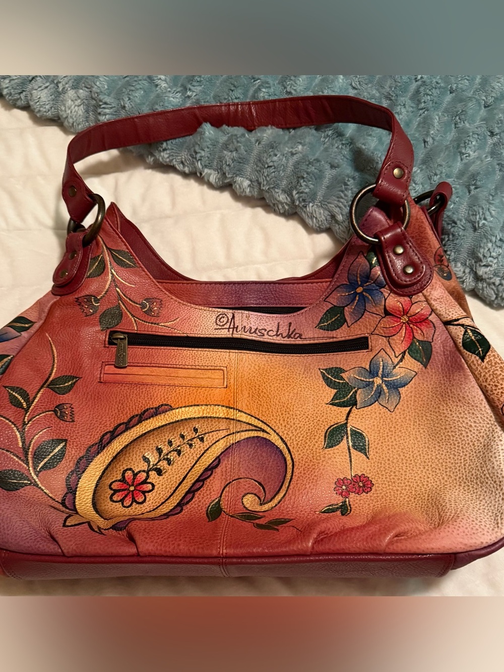 Anuschka Hand-Painted Leather Shoulder Bag - Multicolor